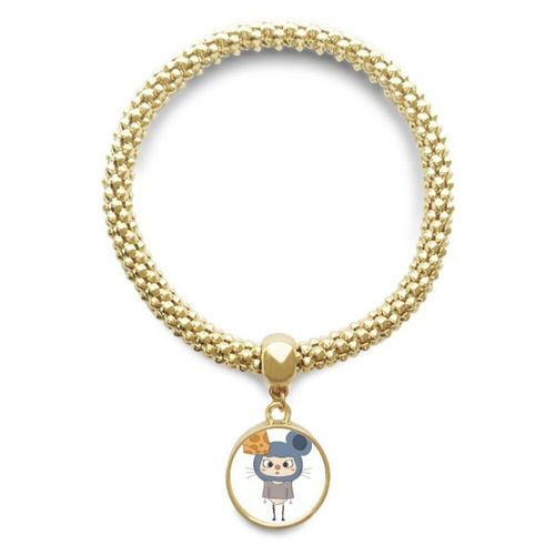Bracelet Chaîne En Or, Animal Souris Nature, Fromage Gris Uu, Pendentif, Bijoux D'ornement De Main