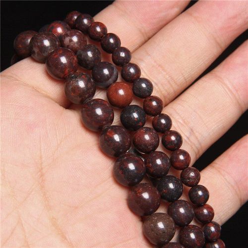 Perles Rondes En Pierre Naturelle Rouge, 6, 8, 10, 12mm, Perles D'espacement Pour La Fabrication De Bijoux, Bracelet Diy, Vente En Gros