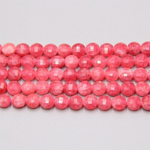 Perles Rouges En Pierre De Rhodochrosite, Calcédoine À Facettes, Pièces De Monnaie, En Vrac, Taille Au Choix 4mm 6mm, Pour La Fabrication De Bijoux Et Bracelet