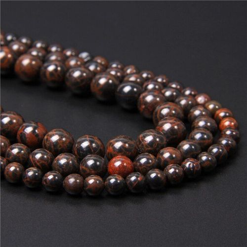 Jaspers À Ligne Rouge, Perles Rondes En Pierre Naturelle Pour La Fabrication De Bijoux, Bracelets Et Colliers, Diy