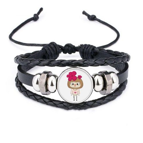 Bracelet En Cuir Tressé, Rose, Neige, Beauté, Corde Tissée, Hiver