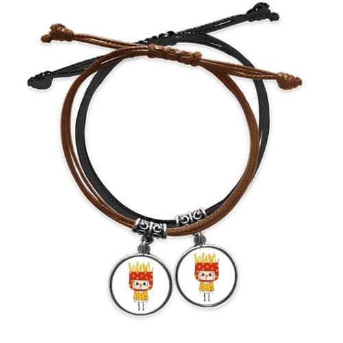 Bracelet En Cuir Pour Couple, Frites, Huile, Collation Jaune, Pomme De Terre, Uu, Corde