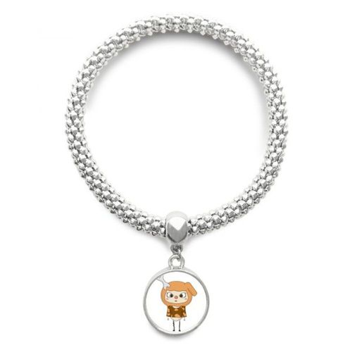 Bracelet En Argent Avec Pendentif, Chien, Animal, Os, Nature, Coquin, Chaîne Réglable
