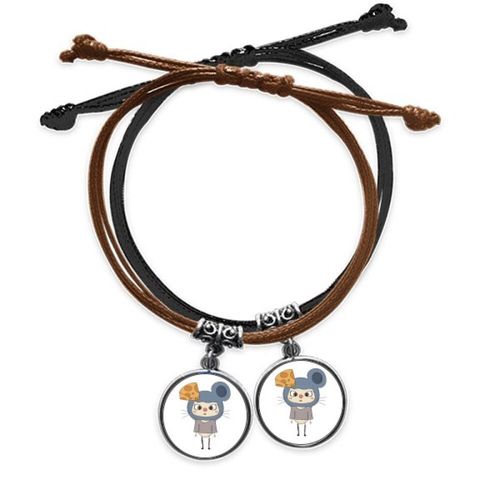 Bracelet En Cuir Pour Couple, Souris, Animal, Nature, Gris, Fromage, Uu