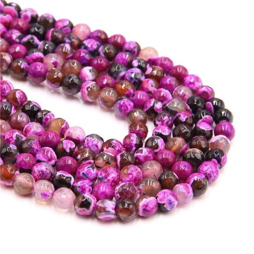 Perles Rondes En Pierre Naturelle, Agates De Feu Rouge Rose, Pour La Fabrication De Bijoux, Perles D'espacement De 6 8 10mm, Bricolage De Bracelet Et Collier 15