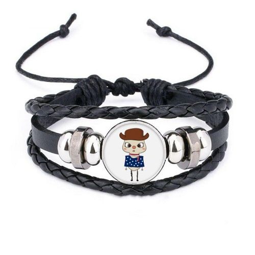 Bracelet En Cuir Tressé Avec Drapeau Cowboy, Pays Américain, Corde Tissée