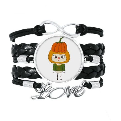 Bracelet Citrouille Légumes Creuse Orange Uu, Accessoire D'amour, Cuir Torsadé, Corde À Tricoter