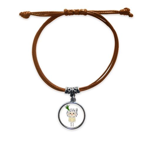 Bracelet En Cuir Avec Corde Cachée, Animal Noir, Herbe Naturelle, Marron, Bijoux, Cadeau