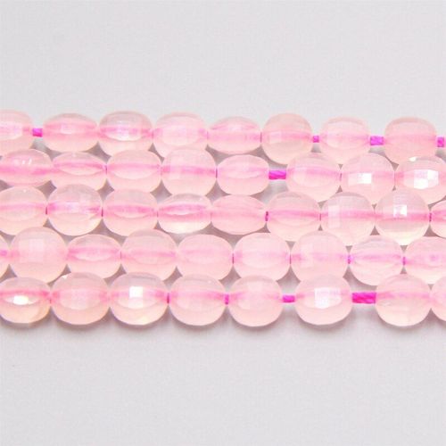 Perles D'espacement En Quartz Rose, Pierre Naturelle À Facettes, Pièces De Monnaie En Cristal, Taille Au Choix Pour La Fabrication De Bijoux, Bracelet À Faire Soi Même, Brin De 15 Pouces