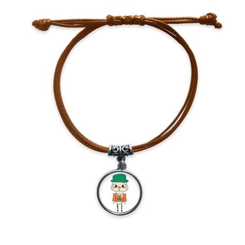 Bracelet En Cuir Avec Trèfle, Pays Irlandais, Uu, Bijoux Marron, Cadeau