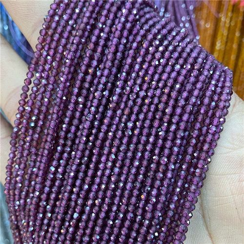Perles En Pierre Naturelle À Facettes 2/3mm, Quartz Violet, Grenat, Pour La Fabrication De Bijoux, Collier