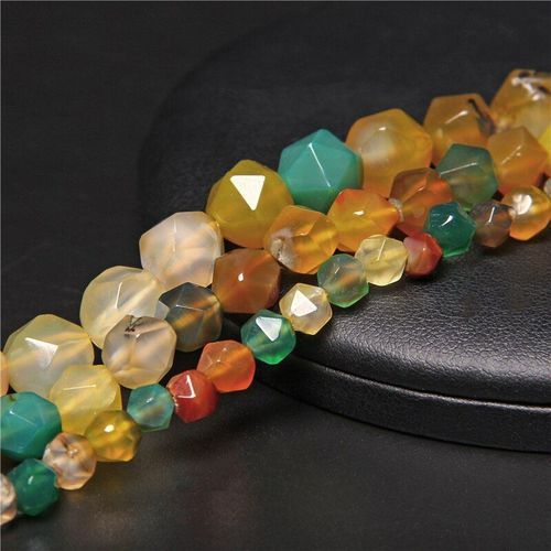 Perles D'agate De Couleur Vive, Jaune, Rouge, Vert, Pour Collier, Bracelet, Boucles D'oreilles, Accessoires, 6, 8, 10mm, 15 Pouces