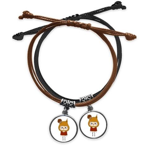 Bracelet En Cuir Pour Couple, Ensemble De Bracelets, Corde, Animal, Carré, Noix De Pin, Nature