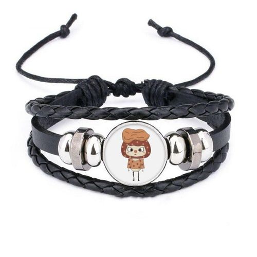 Bracelet Tressé En Cuir Tressé Et Corde Tissée, Couleur Marron