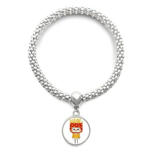 Bracelet En Forme De Frites, Huile, Collation Jaune, Pomme De Terre Uu, Argent, Pendentif, Bijoux, Chaîne Réglable