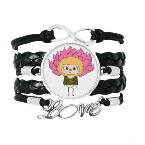 Bracelet Libellule Rose Lotus, Accessoire De Beauté, Amour, Cuir Torsadé, Corde À Tricoter