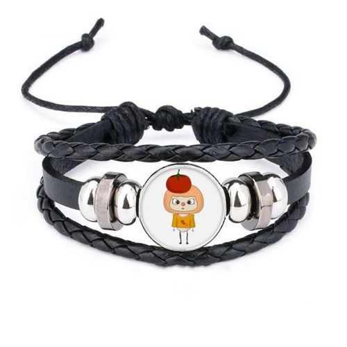 Bracelet Tressé En Cuir, Avec Corde Tissée, Fruit, Tomate, Rouge