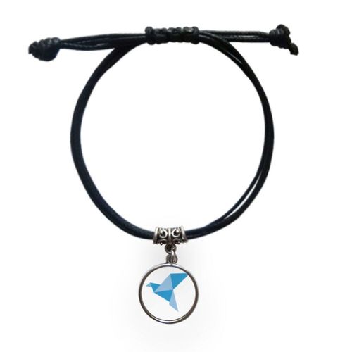 Bracelet En Cuir Avec Motif De Pigeon Bleu Origa, Bijoux Noirs