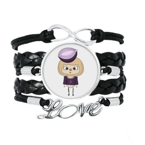 Bracelet Rond Violet En Forme D'oignon De Légumes, Accessoire D'amour, Corde À Tricoter En Cuir Torsadé