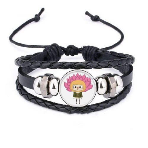 Bracelet En Cuir Tressé Rose Lotus Libellule D'eau, Corde Tissée