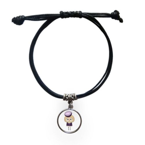 Bracelet Rond En Forme D'oignon De Légumes, Violet, Chaud, Bijoux En Cuir, Corde Noire