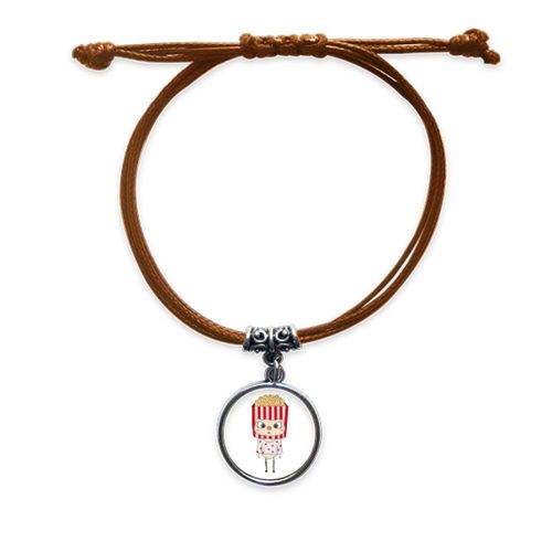 Bracelet En Cuir Imitation Pop Corn, En Forme D'huile, Délicieux Film Uu, Cacher La Corde, Bijoux Marron, Cadeau