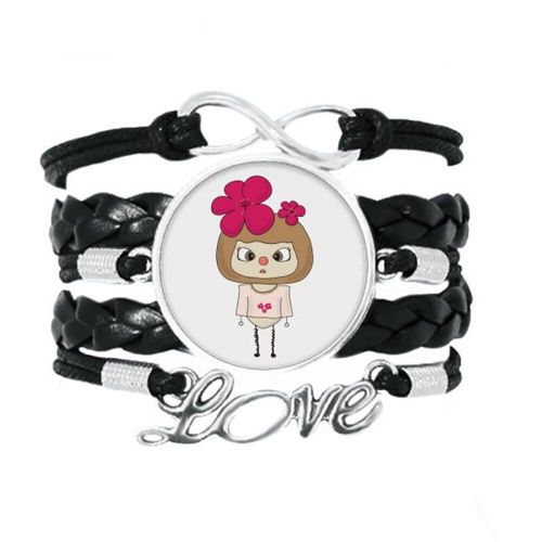 Bracelet De Beauté Uu En Cuir Torsadé, Rose, Hiver, Beauté De La Neige, Accessoire D'amour, Corde À Tricoter