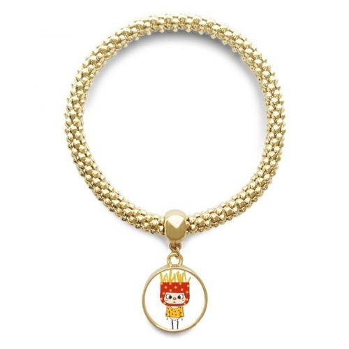Bracelet Pendentif En Chaîne Dorée, Huile De Frites, Collation Jaune, Pomme De Terre Uu, Bijoux D'ornement De Main