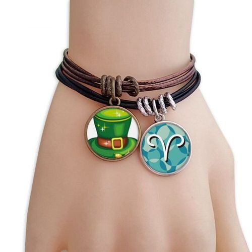 Bracelet De La Saint Patrick Avec Chapeau Vert Brillant, En Corde, Pour Le Bélier