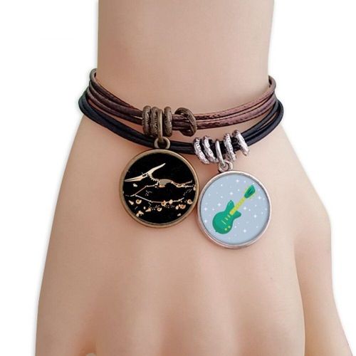 Bracelet En Os De Dinosaure Miniature, Corde, Guitare, Musique, Fait À La Main