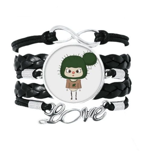 Bracelet De Cactus Vert Sable Eau Dangereux, Accessoire D'amour, Corde En Cuir Torsadé, Tricot