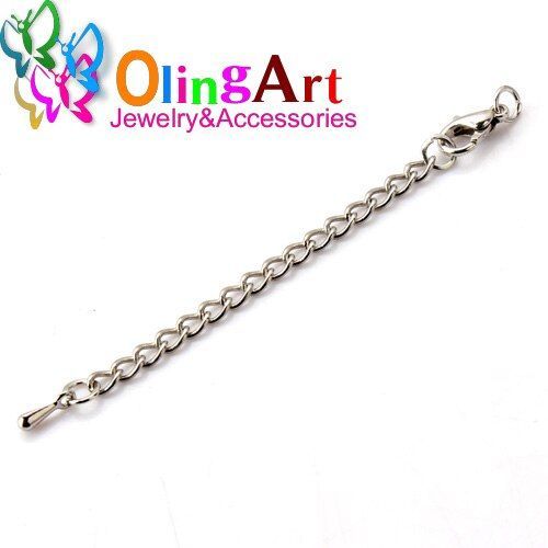 Lot De 12 Pièces De 10/12/14/15/18/21mm, Plaqué Rhodium, Pour Bricolage, Collier, Bracelet, Fermoir À Homard, Extension, Queue De Chaîne, Fabrication De Bijoux