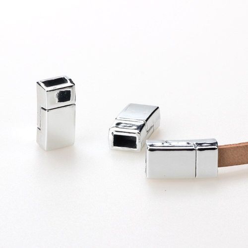 Lot De 4 Fermoirs Magnétiques En Rhodium Plaqué, 16x8mm, 6x3mm, Pour La Fabrication De Bijoux, Colliers Et Bracelets