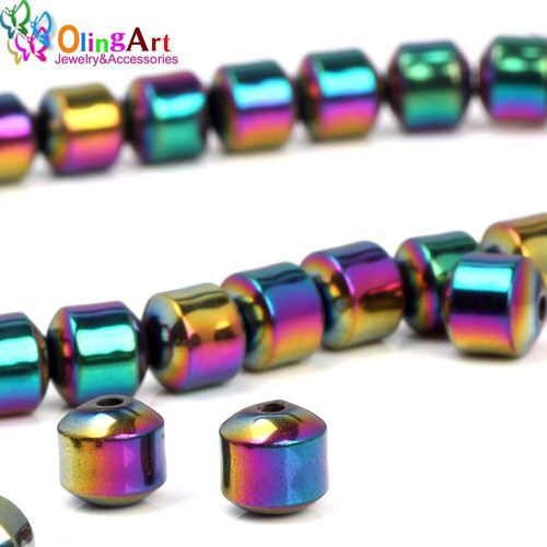 Olingart Perles En Pierre Naturelle, Perles En Hématite Noire, Couleur Métal, Placage En Forme De Gyro, Collier À Faire Soi Même, Fabrication De Bijoux, 8 Mm, 24 Pièces