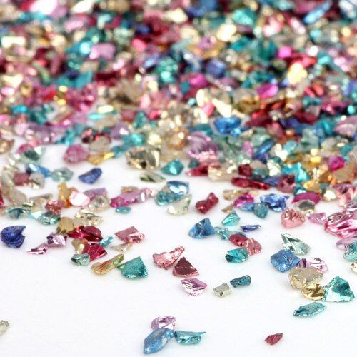Mélange Multicolore De Pierres À Ongles En Verre Concassé, Décoration En Strass Irréguliers, Collier Pendentif Artisanal, Diy Bricolage, 25 G/Lot