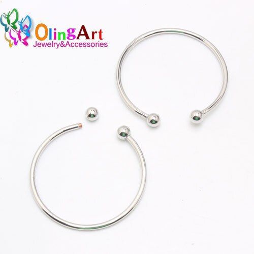 Lot De 4 Bracelets En Rhodium/Bronze/Kc Or/Or Rose, 66mm, Pour La Fabrication De Bijoux, Perles Européennes