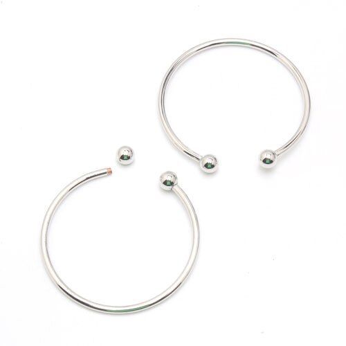 Bracelets En Acier Inoxydable, Plaqué Or Véritable/Or Rose, Simple, Vintage, Pour Femmes/Hommes, Fabrication De Bijoux, Bricolage, 66mm, 2 Pièces/Lot