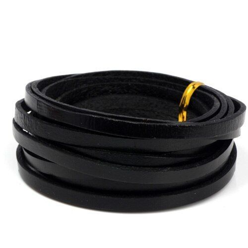 Cordons En Cuir Plats, 5x2mm, 3yd/Lot, Couleur Noir/Marron/Cuir, Pour Fabrication De Bijoux Ras Du Cou, Collier À Faire Soi Même