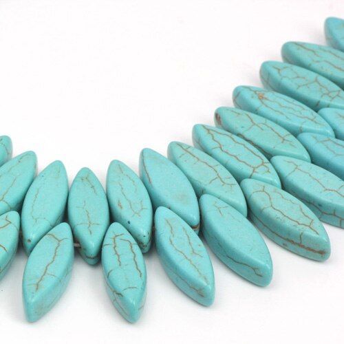 Perles En Pierre Verte En Forme D'oeil De Cheval, Bijoux En Vrac Pour Bricolage Fabrication De Colliers Diy, 22mm/24 Pièces 25mm/20 Pièces, Nouveauté 2019