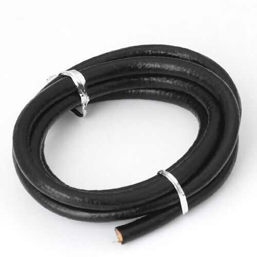 Cordon Rond En Cuir Pour Femmes, 5mm, Fil De Fer, Marron/Noir/Cuir, Boucles D'oreilles, Bracelet Ras Du Cou, Fabrication De Bijoux