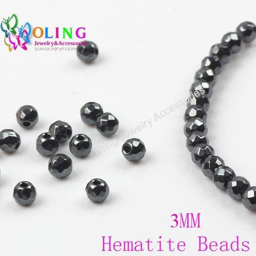 Lot De Perles Rondes En Hématite Noire Pour Collier Et Bracelet, 3/4/6/8/10mm, 120/100/75/30/25 Pièces, Pierre Naturelle