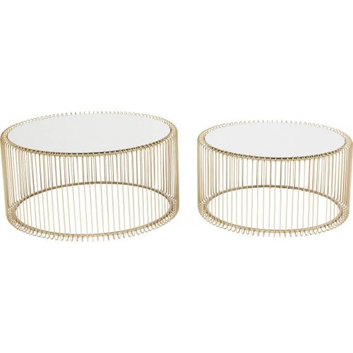 Tables Basses Rondes Wire Set De 2 Laiton Kare Design