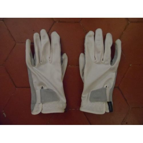 Gants DÉquitation Polyester Blanc Fouganza