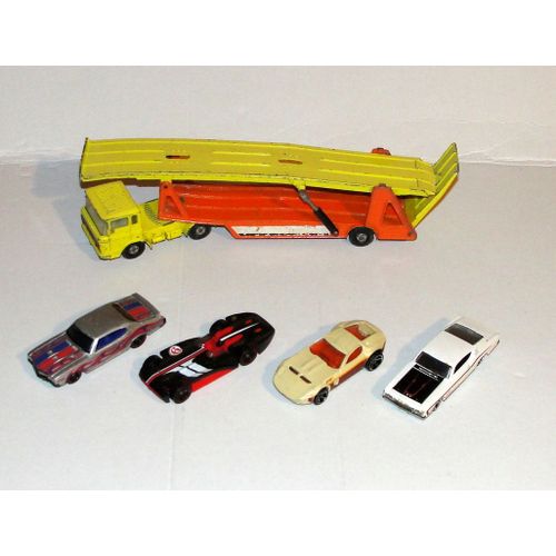 Daf Car Transporter K 11 Super Kings 1970 Lesney Vintage Matchbox - Camion Daf + 4 Voitures