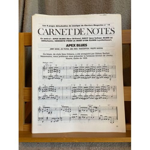 Carnet De Notes Pages Détachables Claviers Magazine N°12 Partition Piano 2000