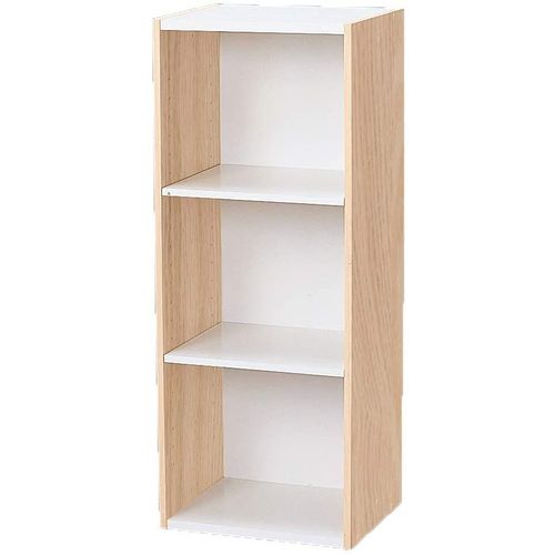 Iris Ohyama, Armoire De Rangement Avec Compartiments, Modulable,Bureau, Salon - Mdb-3s, L84 X P29.8 X H6.6 Cm, Chêne Blanc