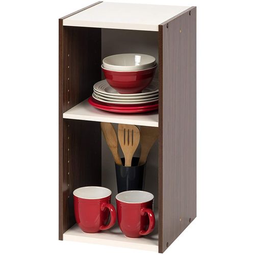 Iris Ohyama, Armoire De Rangement Avec Tiroirs En Bois, Modulable,Bureau, Salon - Stb-400h, L39.2 X P29.8 X H12.9 Cm, Chêne Blanc