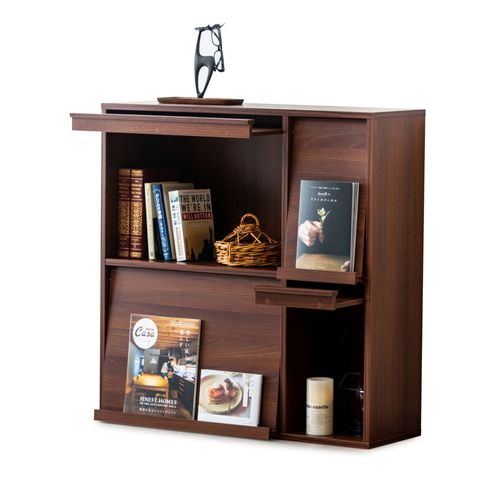 Iris Ohyama, Armoire De Rangement En Bois Avec Étagères, Modulable,Bureau, Salon, Chambre - Cx-3c , L91.6 X P30 X H6.3 Cm, Chêne Gris