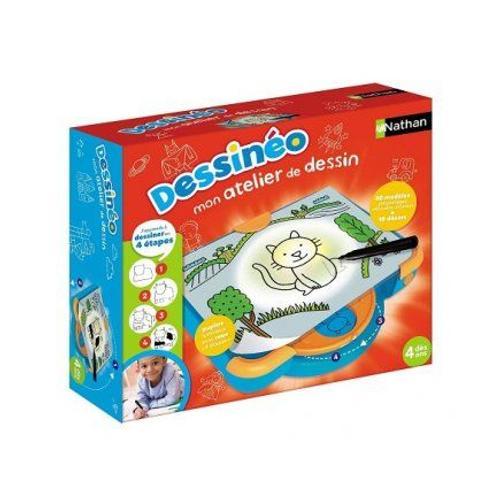 Dessineo Mon Atelier Dessin Pas A Pas - J'apprends A Dessiner En 4 Etapes - Pupitre Lumineux, Machine - Jeu Creatif Enfant 4 Ans Et Plus