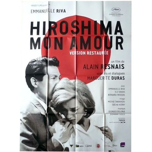 Hiroshima, Mon Amour - 1959 - Véritable Affiche De Cinéma Pliée - Format 120x160 Cm - De Alain Resnais Avec Emmanuelle Riva, Eiji Okada ,Bernard Fresson, Stella Dassas, Pierre Barbaud - Réedition 2013